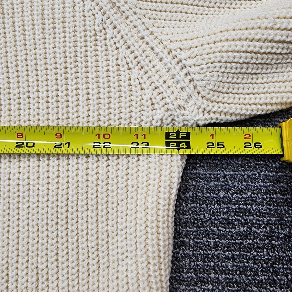 Cream Rib-Knit Open Front Cardigan Tulle Ruffle Hem Coquette Feminine Romantic - Picture 9 of 10